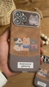 قاب موبایل آیفون مزرعه حیوانات قهوه ای دورنگ سنگشور