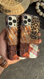 قاب موبایل ( آیفون ) پلنگی چهارخونه بافتنی - تصویر 3