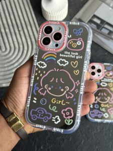 قاب موبایل آیفون دختر آیینه ای