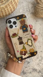 قاب موبایل ( آیفون ) خرس وینتر تایم قهوه ای ( بدون بند )