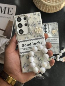 قاب موبایل ( آیفون - سامسونگ - شیائومی ) گل شانس صدفی + بندست - تصویر 2