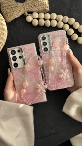 قاب موبایل ( سامسونگ ) گل لاله عباسی تولیپس صورتی + بندست - تصویر 2