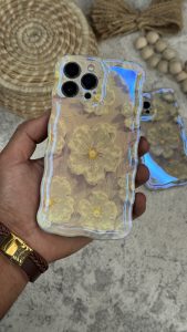 قاب موبایل ( آیفون ) گل برفی خامه ای - تصویر 3