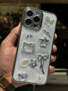 قاب موبایل ( آیفون - سامسونگ ) ترندی کیس پروانه پاپیون هلوکیتی قلب ستاره نگین دار - تصویر 3