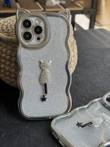 قاب موبایل آیفون گربه شاینی دیاموند - تصویر 3