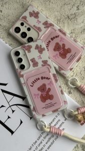 قاب موبایل ( آیفون _ سامسونگ ) خرس کوچولو تدی جاکارتی پاپیون بند عروسکی - تصویر 2