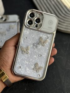 قاب موبایل آیفون پروانه نگین دار عطری - تصویر 3