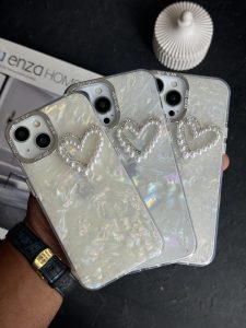 قاب موبایل آیفون ودینگ پارتی قلب مرواریدی - تصویر 3