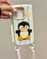 قاب پنگوئن بامزه با بند مچی دو قلاب (کدC1922)