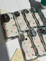 قاب کرومی پروانه و قلب صورتی آیفون و اندرویدی (کدC1825)