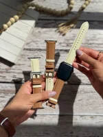 بند اپل واچ چرمی mocha mousse (کدw5059)