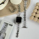 بند اپل واچ فلزی پاپیون کریستالی + گارد نگین دار (کدw5047)